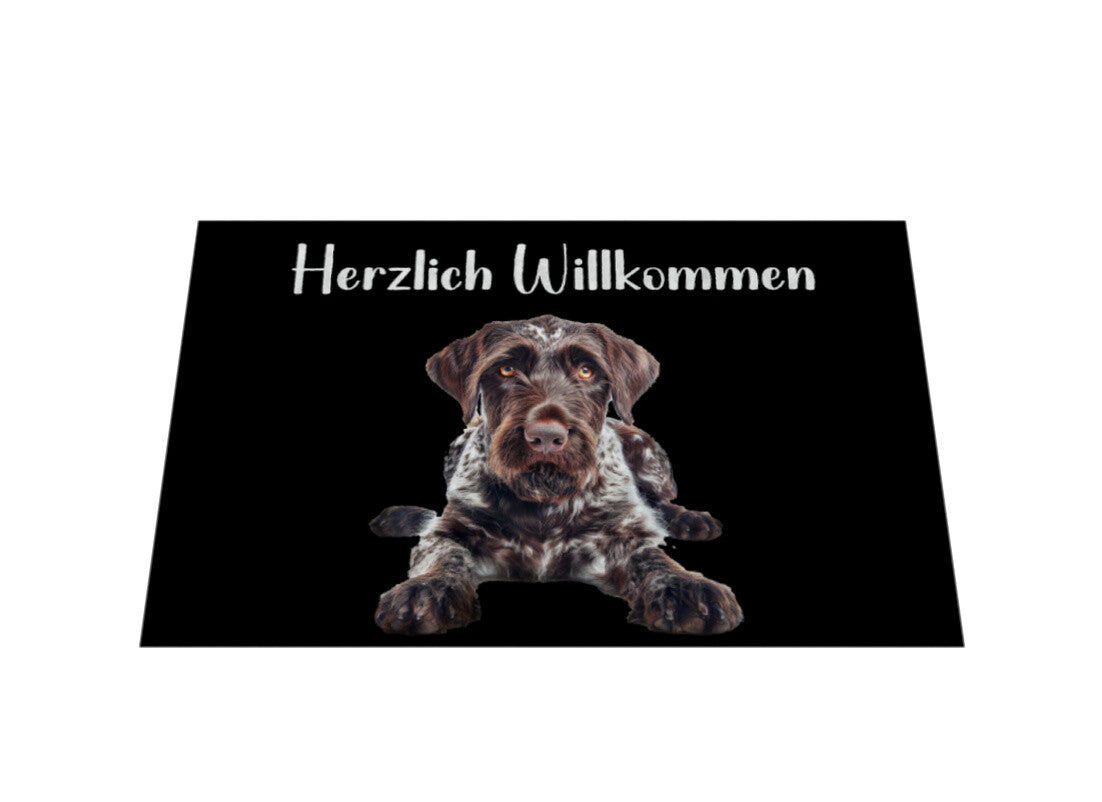Fußmatte "Deutsch Drahthaar - Herzlich Willkommen" – hunde-shirt.de