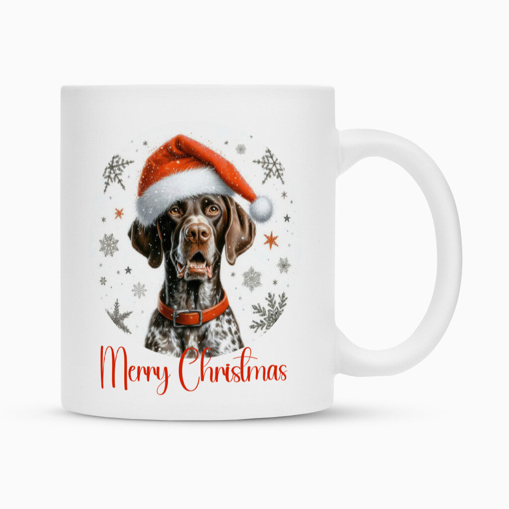 Tasse "Deutsch Kurzhaar - Merry Christmas" Weiß – hunde-shirt.de