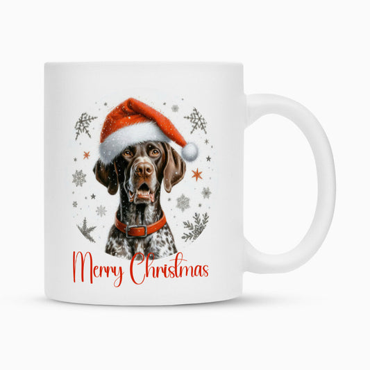 Tasse "Deutsch Kurzhaar - Merry Christmas" Weiß – hunde-shirt.de