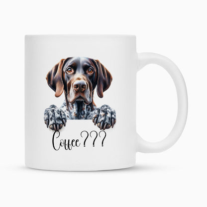 Tasse "Deutsch Kurzhaar - Coffee???" Weiß – hunde-shirt.de