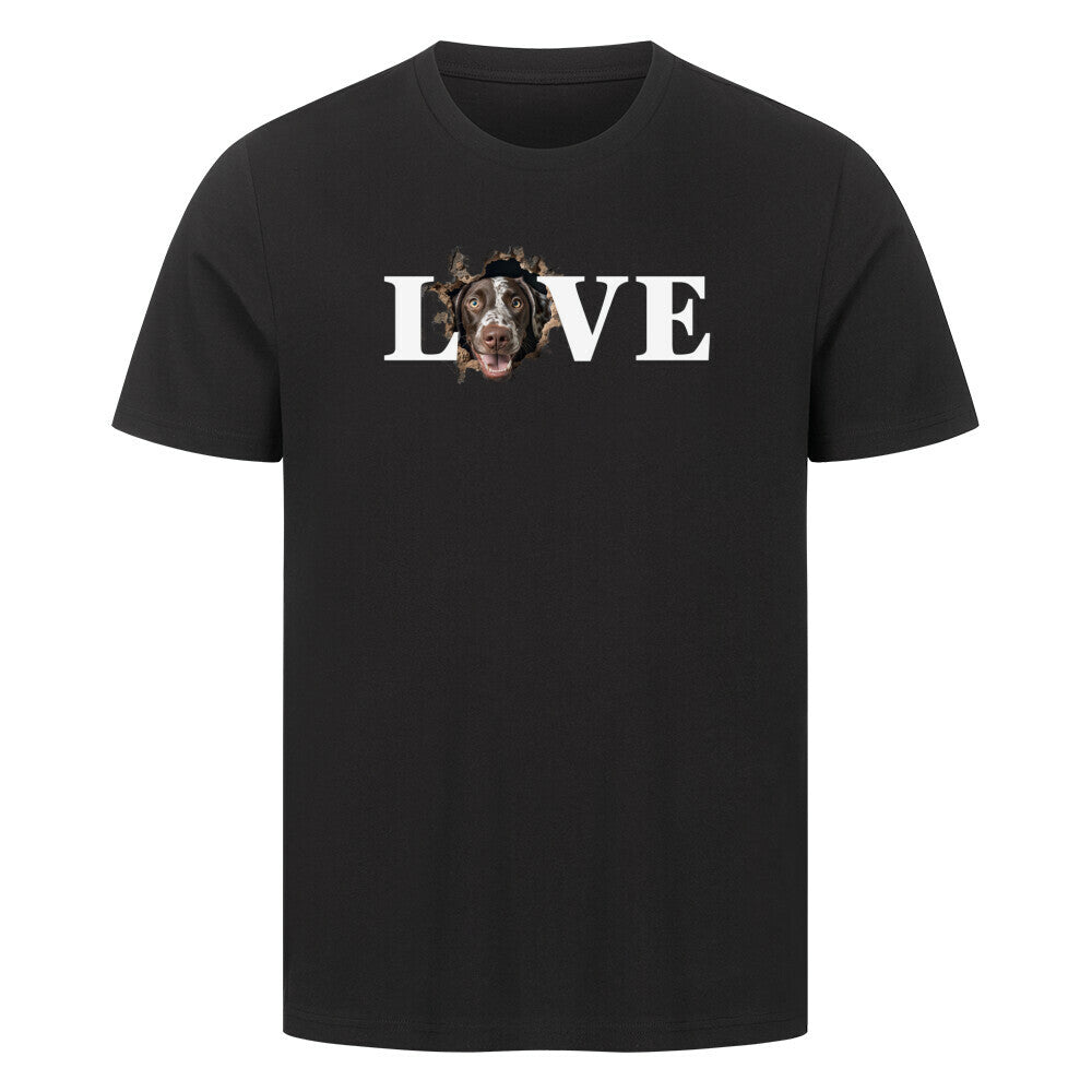 Premium T-Shirt "Deutsch Kurzhaar - LOVE" Schwarz – hunde-shirt.de