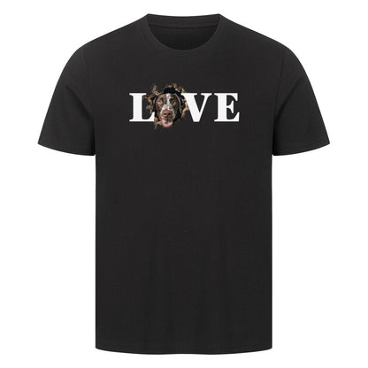 Premium T-Shirt "Deutsch Kurzhaar - LOVE" Schwarz – hunde-shirt.de