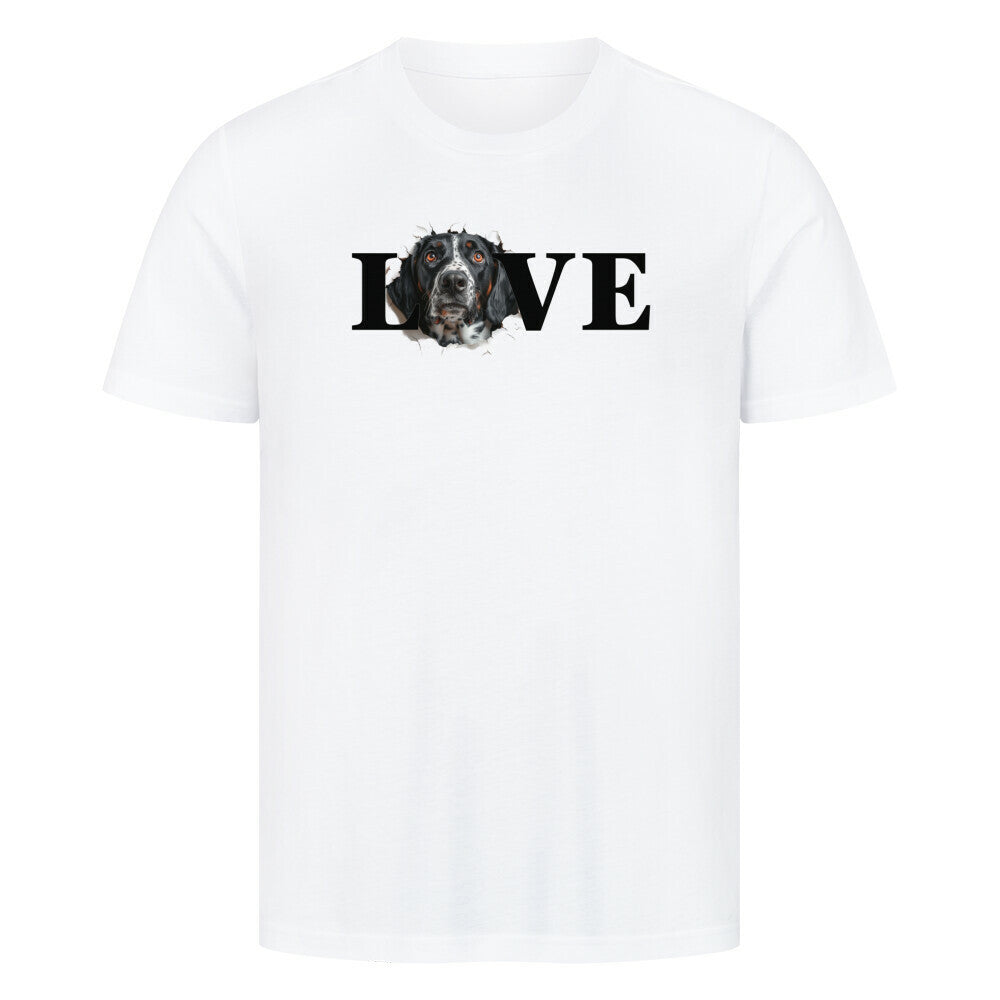 Premium T-Shirt "Deutsch Kurzhaar - LOVE" Weiß – hunde-shirt.de