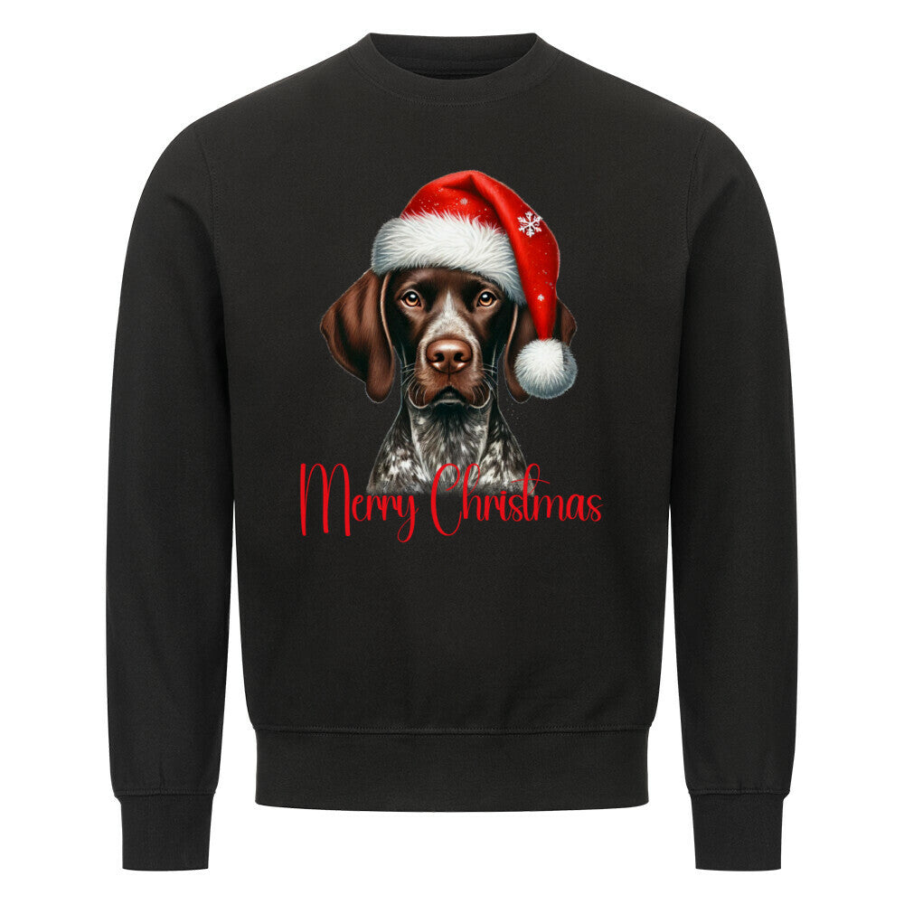 Premium Sweatshirt "Deutsch Kurzhaar - Merry Christmas" Schwarz – hunde-shirt.de