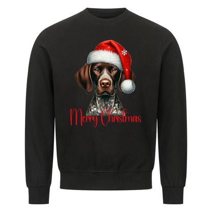 Premium Sweatshirt "Deutsch Kurzhaar - Merry Christmas" Schwarz – hunde-shirt.de
