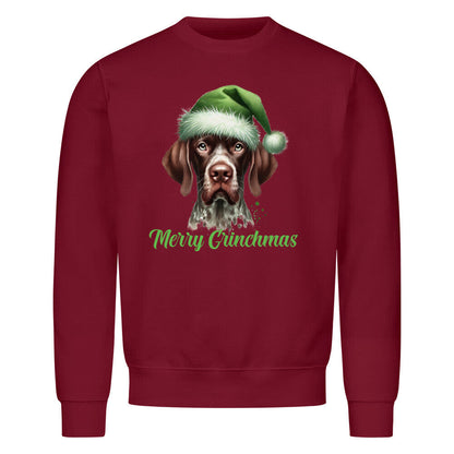 Premium Sweatshirt "Deutsch Kurzhaar - Merry Grinchmas" Burgunder – hunde-shirt.de