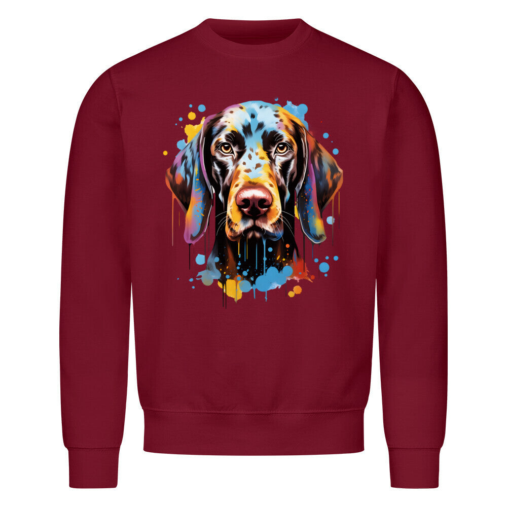 Premium Sweatshirt "Deutsch Kurzhaar - Paint" Burgunder – hunde-shirt.de