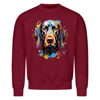 Premium Sweatshirt "Deutsch Kurzhaar - Paint" Burgunder – hunde-shirt.de