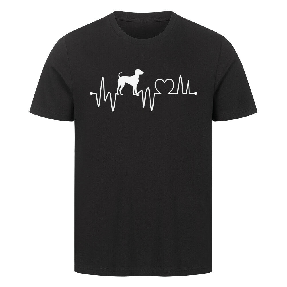 Premium T-Shirt "Deutsch Kurzhaar - Heartbeat" Schwarz – hunde-shirt.de