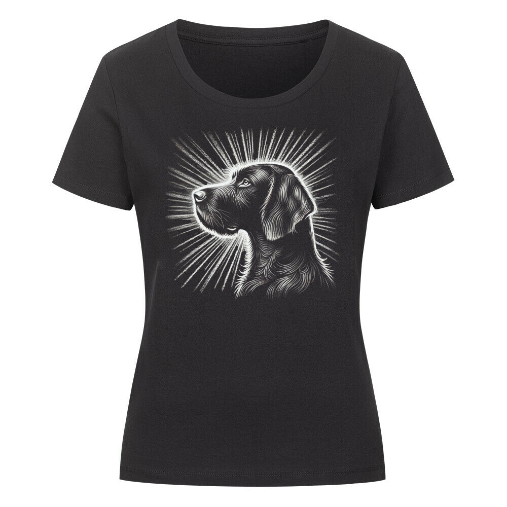 Premium Organic Damen-Shirt "Deutsch Drahthaar - Shine" Schwarz – hunde-shirt.de