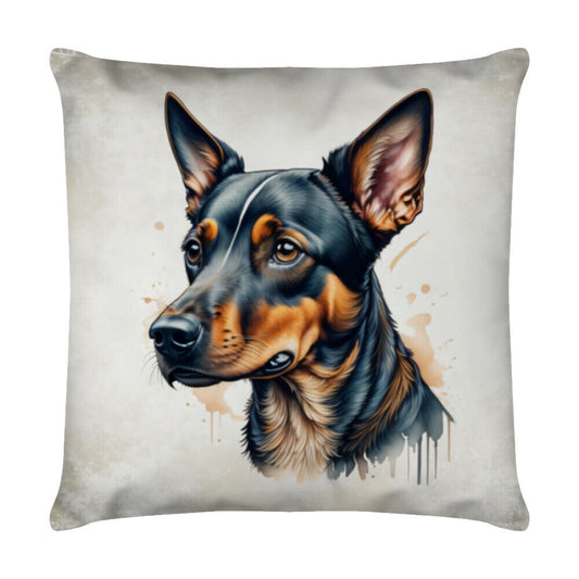 Kissen "Deutscher Pinscher - Portrait" Weiß – hunde-shirt.de