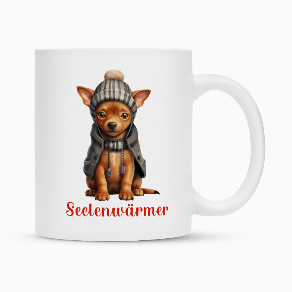 Tasse "Deutscher Pinscher - Seelenwärmer" Weiß – hunde-shirt.de