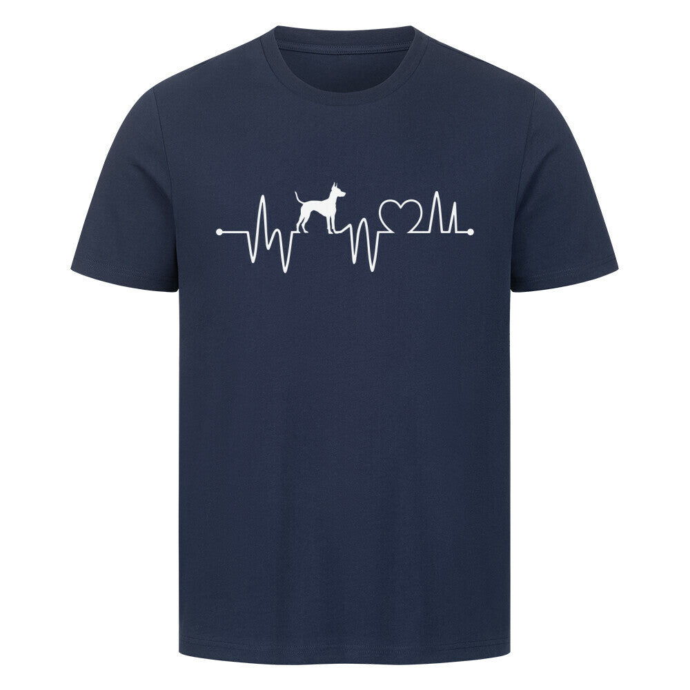 Premium T-Shirt "Deutscher Pinscher - Heartbeat" French Navy – hunde-shirt.de