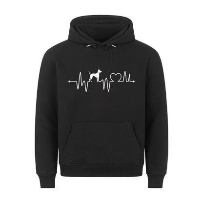 Premium Hoodie "Deutscher Pinscher - Heartbeat" Schwarz – hunde-shirt.de