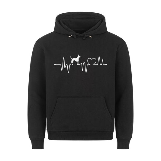 Premium Hoodie "Deutscher Pinscher - Heartbeat" Schwarz – hunde-shirt.de
