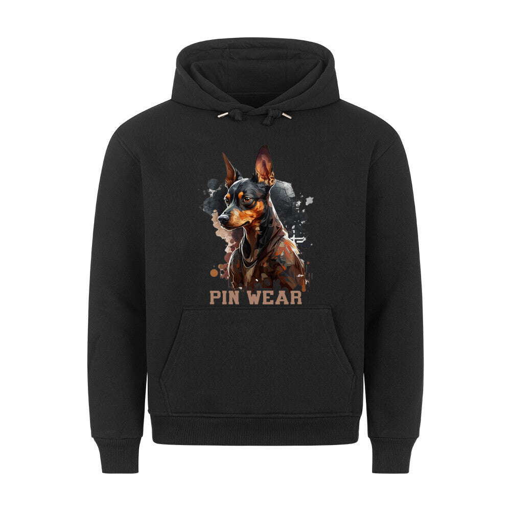 Premium Hoodie "Deutscher Pinscher - PIN WEAR" Schwarz – hunde-shirt.de