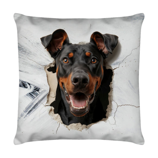 Kissen "Dobermann - Look" Weiß – hunde-shirt.de