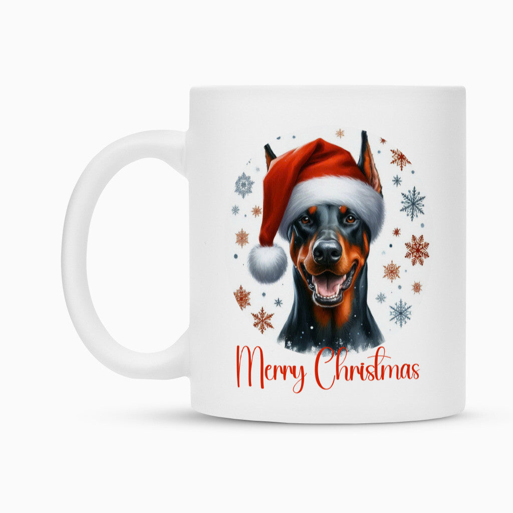 Tasse "Dobermann - Merry Christmas" – hunde-shirt.de