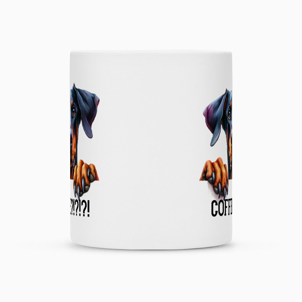 Tasse "Dobermann - Coffee?!" – hunde-shirt.de