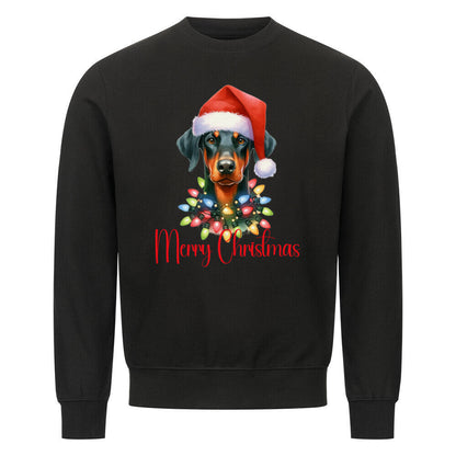 Premium Sweatshirt "Dobermann - Merry Christmas" Schwarz – hunde-shirt.de
