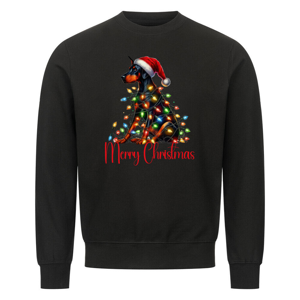 Premium Sweatshirt "Dobermann - Funny Christmas" Schwarz – hunde-shirt.de