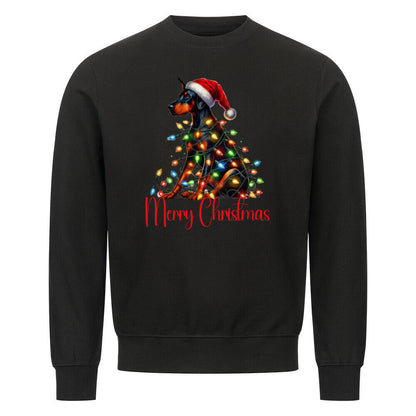 Premium Sweatshirt "Dobermann - Funny Christmas" Schwarz – hunde-shirt.de