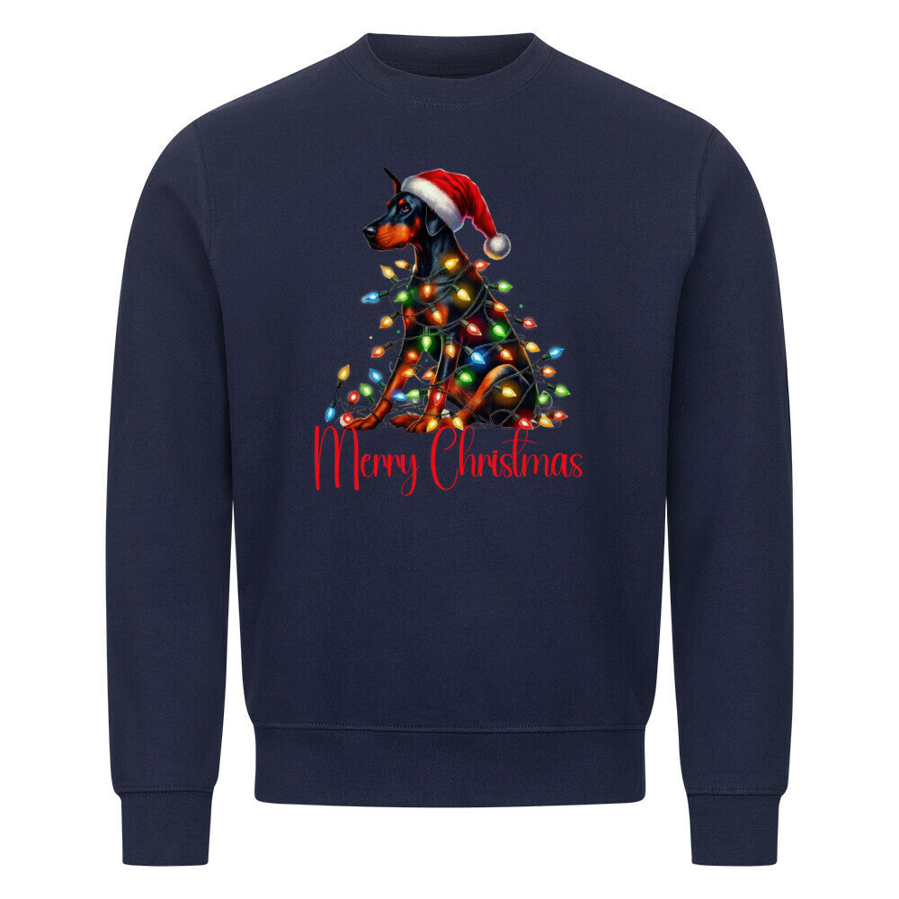 Premium Sweatshirt "Dobermann - Funny Christmas" Navy Blue – hunde-shirt.de