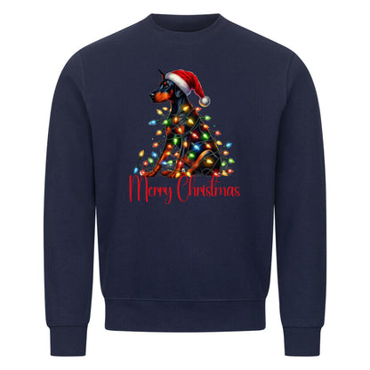 Premium Sweatshirt "Dobermann - Funny Christmas" Navy Blue – hunde-shirt.de