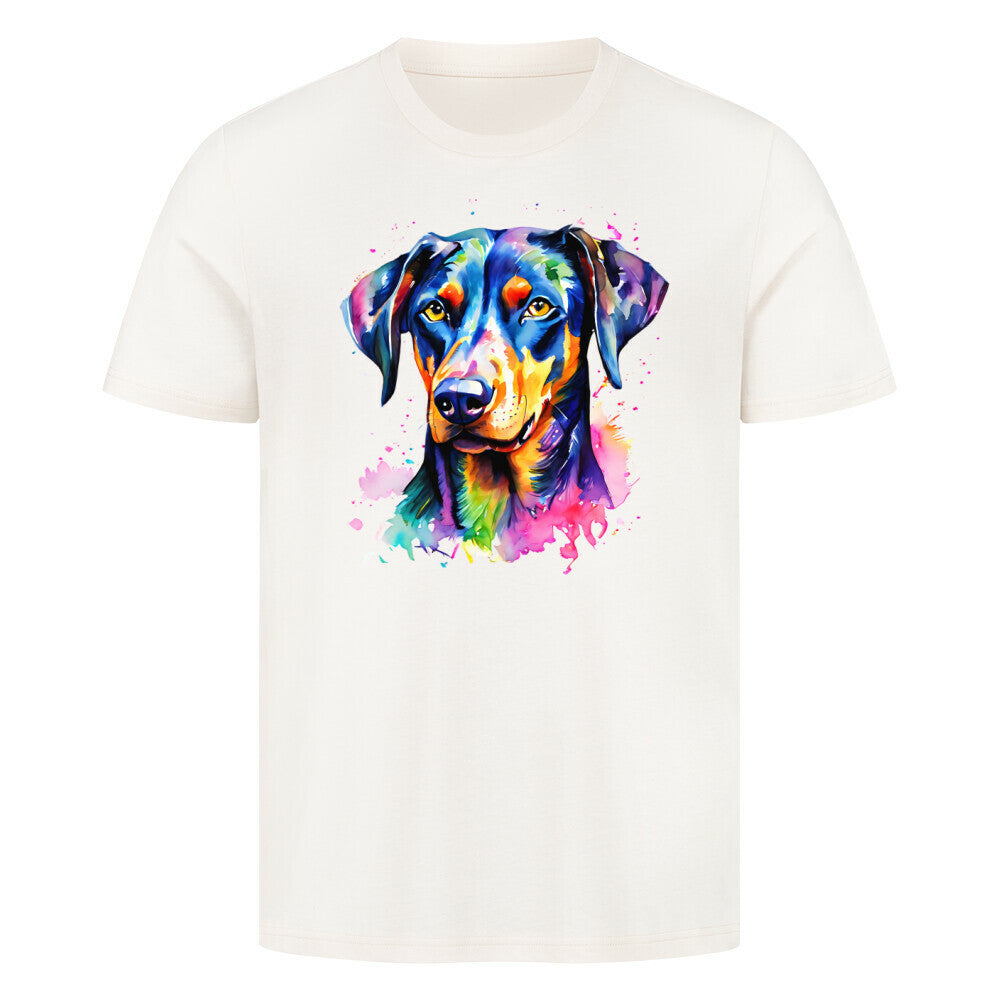 Premium T-Shirt "Dobermann - Splash" Natural Raw – hunde-shirt.de
