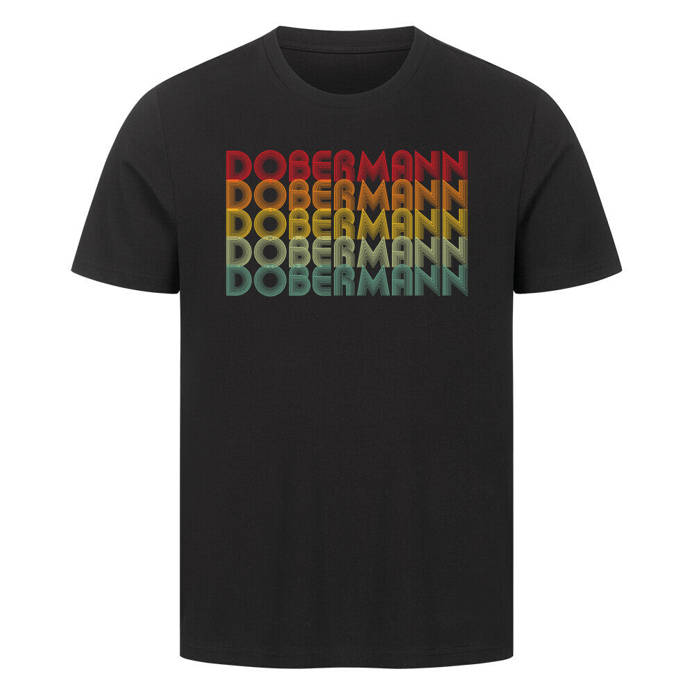 Premium T-Shirt "Dobermann - RETRO" Schwarz – hunde-shirt.de