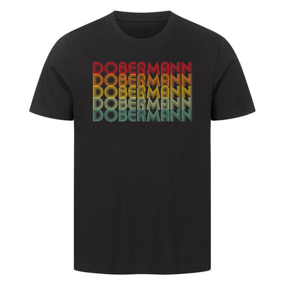 Premium T-Shirt "Dobermann - RETRO" Schwarz – hunde-shirt.de