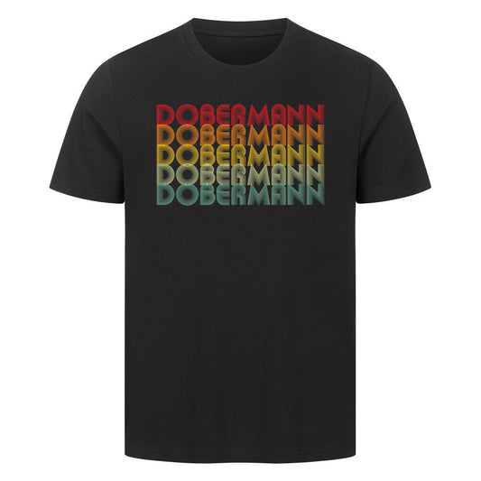 Premium T-Shirt "Dobermann - RETRO" Schwarz – hunde-shirt.de