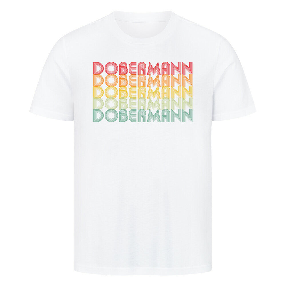 Premium T-Shirt "Dobermann - RETRO" Weiß – hunde-shirt.de