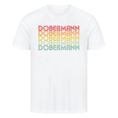 Premium T-Shirt "Dobermann - RETRO" Weiß – hunde-shirt.de