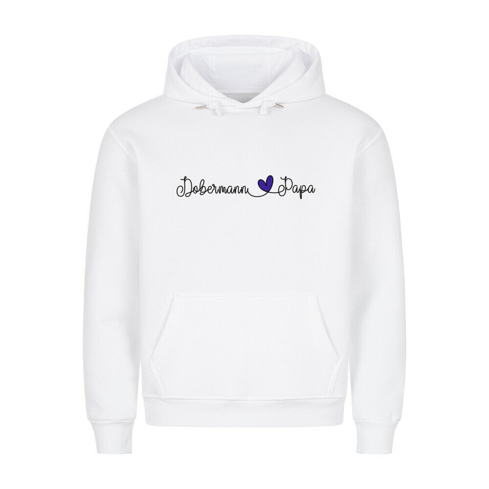 Premium Hoodie "Dobermann - Papa" Weiß – hunde-shirt.de