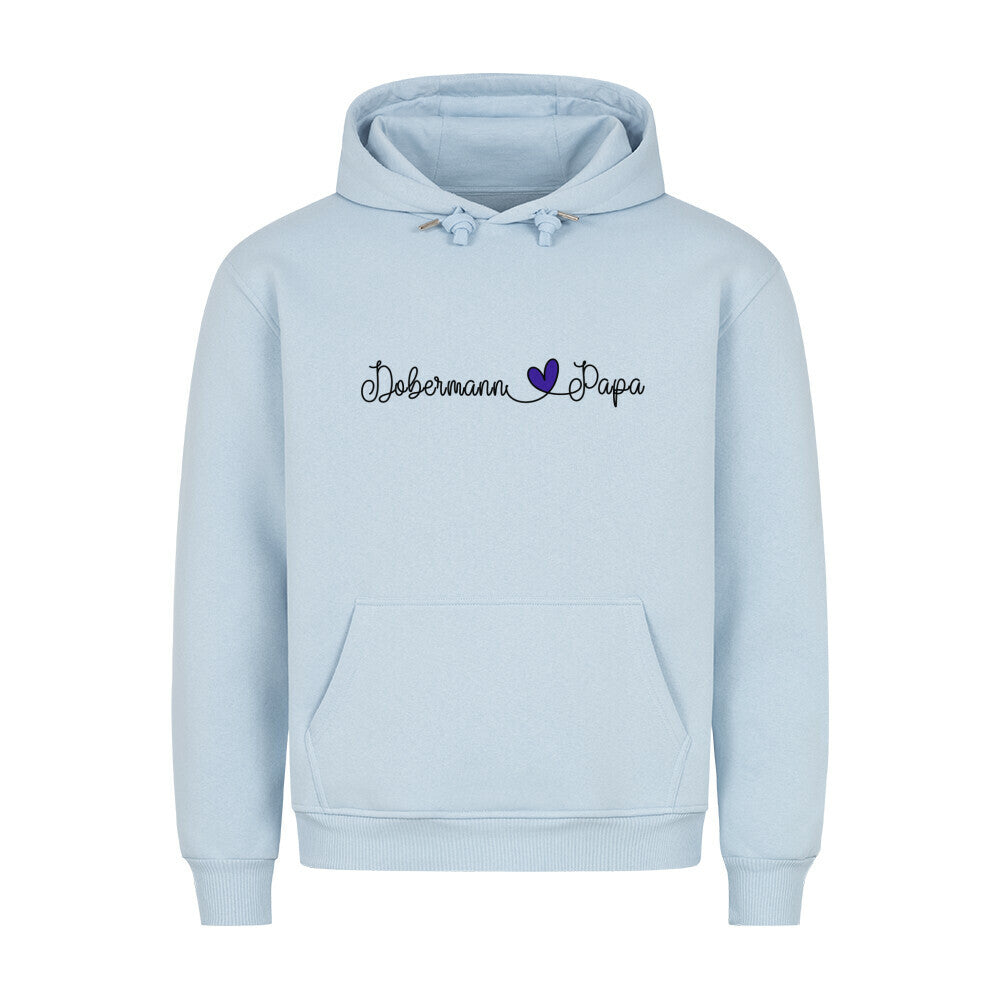Premium Hoodie "Dobermann - Papa" Babyblau – hunde-shirt.de