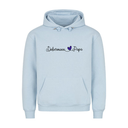 Premium Hoodie "Dobermann - Papa" Babyblau – hunde-shirt.de
