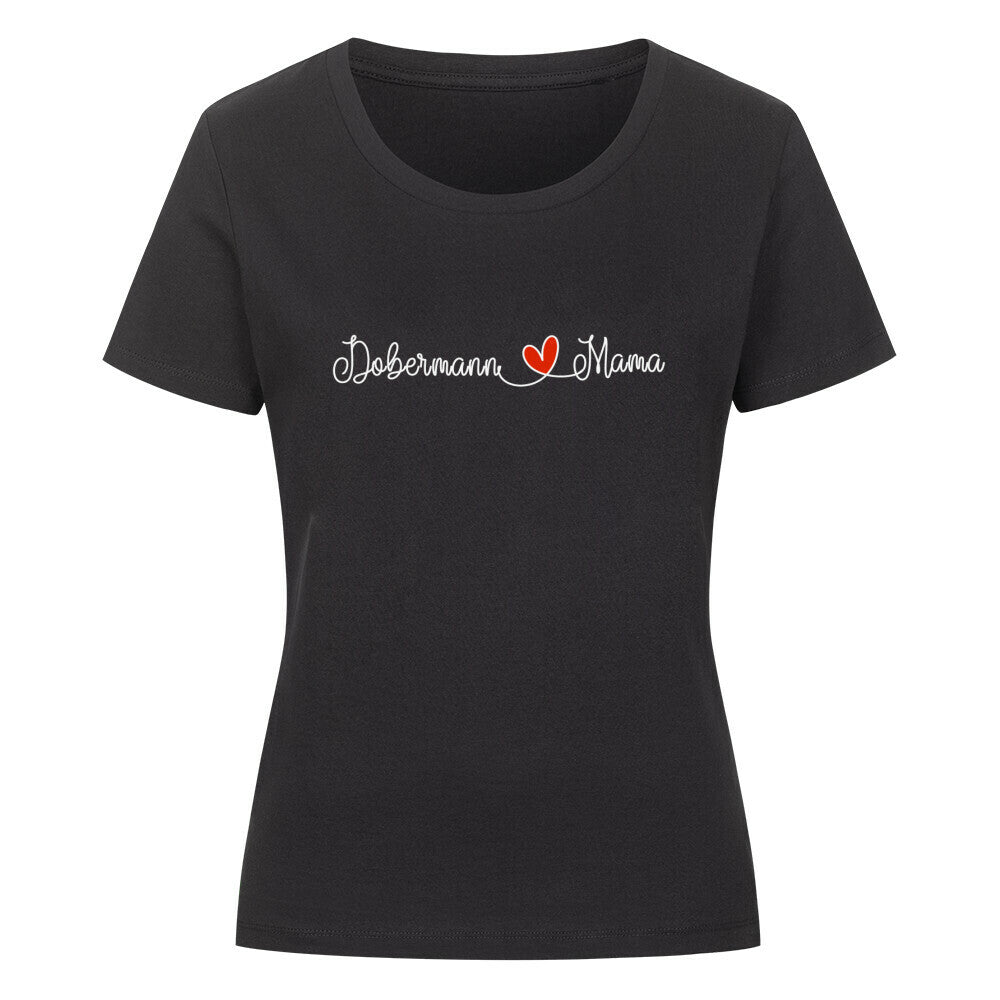 Premium Organic Damen-Shirt "Dobermann - Mama" Schwarz – hunde-shirt.de