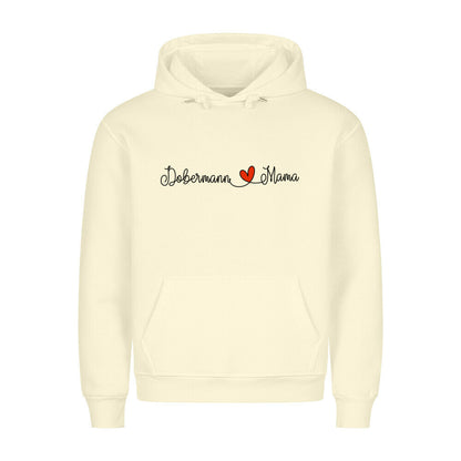 Premium Hoodie "Dobermann - Mama" Beige – hunde-shirt.de