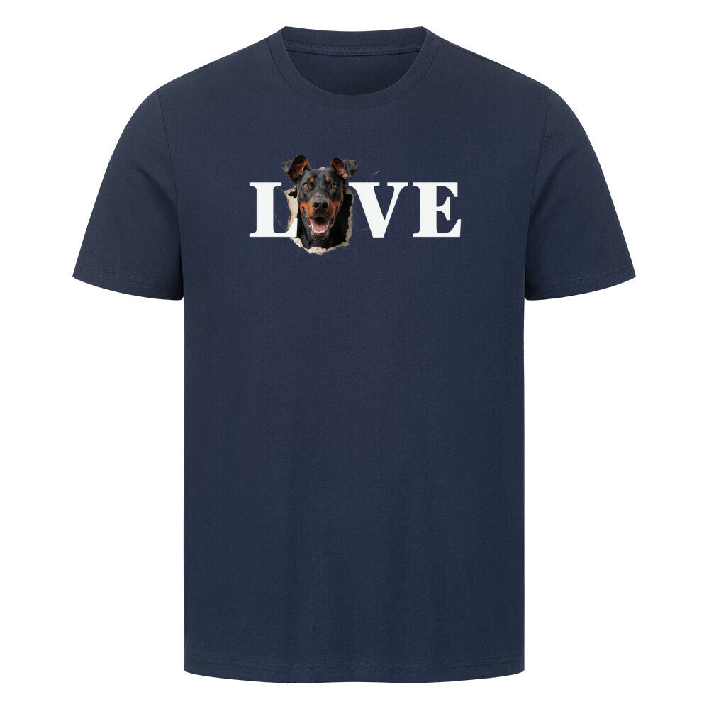 Premium T-Shirt "Dobermann - LOVE" French Navy – hunde-shirt.de