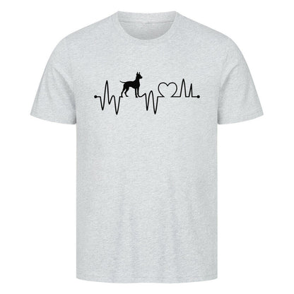 Premium T-Shirt "Dobermann - Heartbeat" Heather Grey – hunde-shirt.de