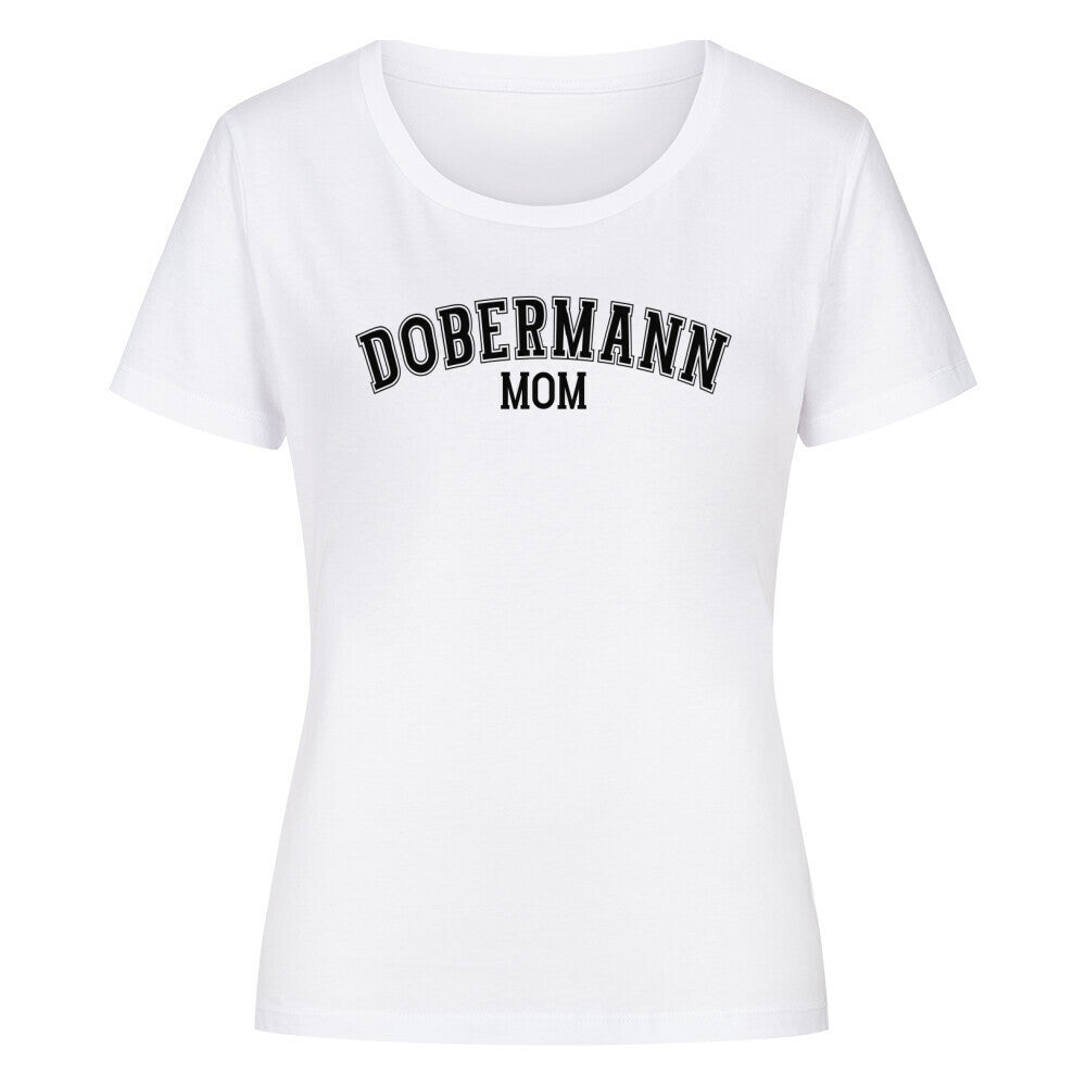 Premium Organic Damen-Shirt "Dobermann - MOM" Weiß – hunde-shirt.de