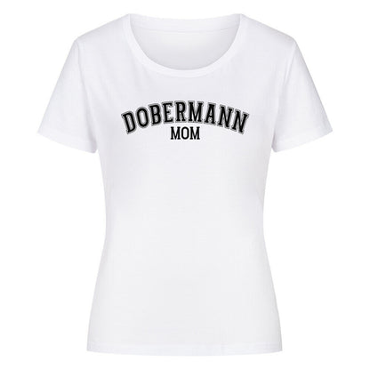 Premium Organic Damen-Shirt "Dobermann - MOM" Weiß – hunde-shirt.de