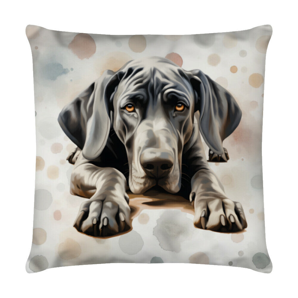 Kissen "Deutsche Dogge - Spots" Weiß – hunde-shirt.de