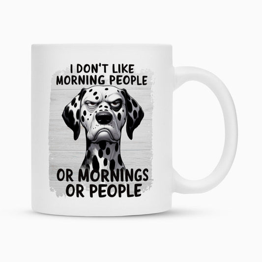 Tasse "Dalmatiner - Morning People" Weiß – hunde-shirt.de