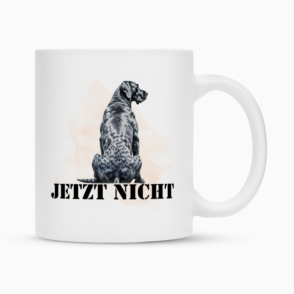 Tasse "Deutsche Dogge - JETZT NICHT" Weiß – hunde-shirt.de