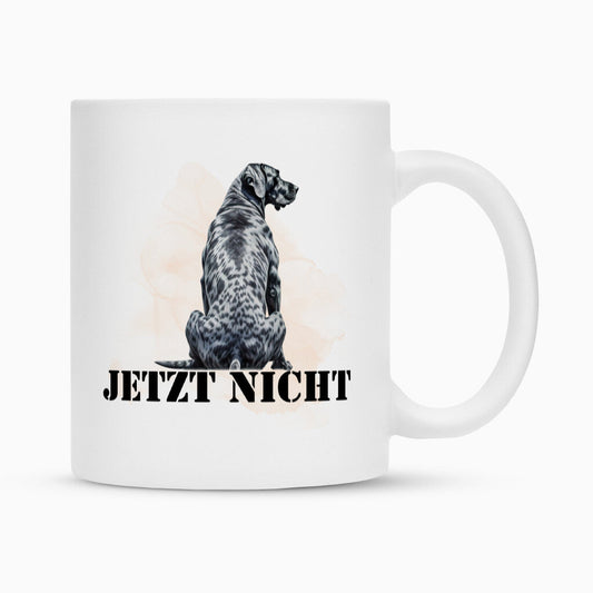 Tasse "Deutsche Dogge - JETZT NICHT" Weiß – hunde-shirt.de