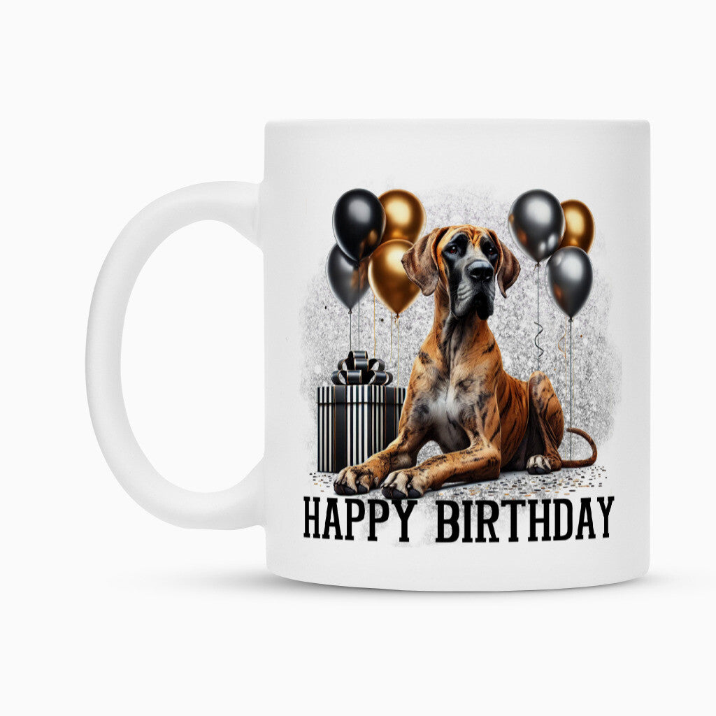 Tasse "Deutsche Dogge - Happy Birthday" – hunde-shirt.de