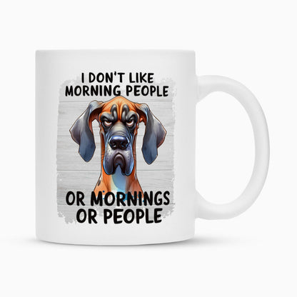 Tasse "Deutsche Dogge - Morning People" Weiß – hunde-shirt.de