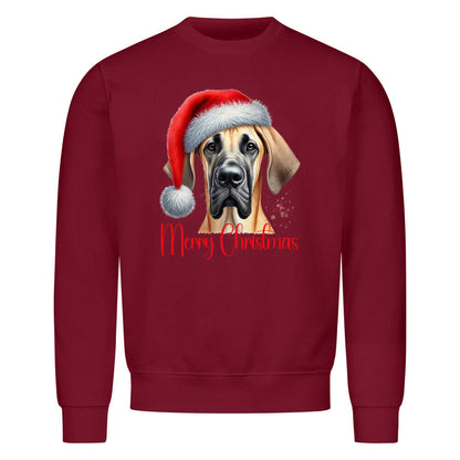 Premium Sweatshirt "Deutsche Dogge - Merry Christmas 2" Burgunder – hunde-shirt.de